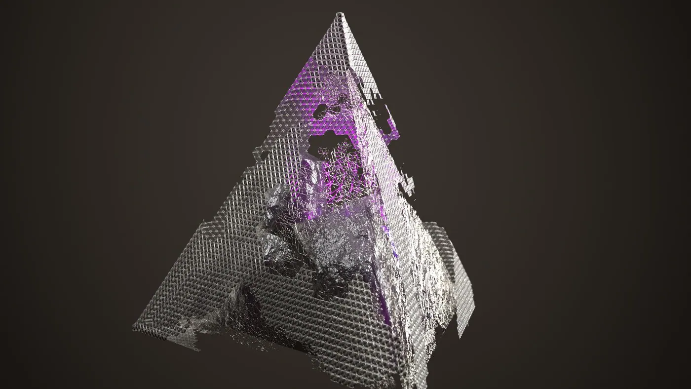 Procedurally generated pyramid