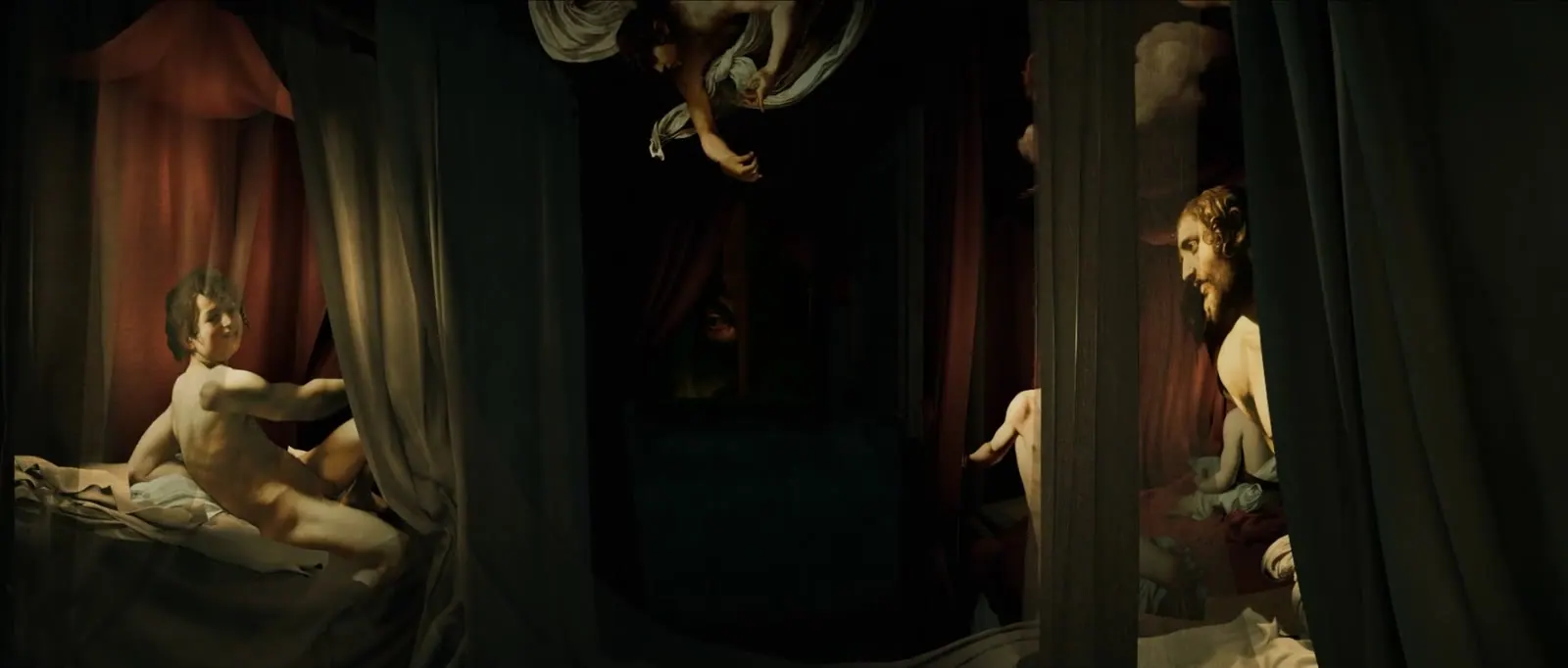 Paintings lit in the half-light