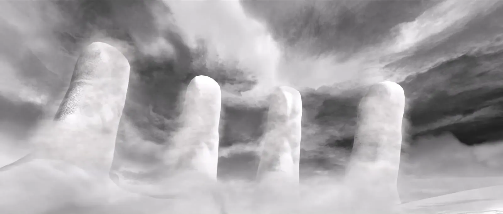 Giant fingers emerging from the clouds