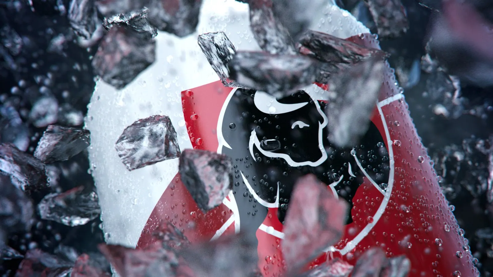 The can bursting through shards of ice