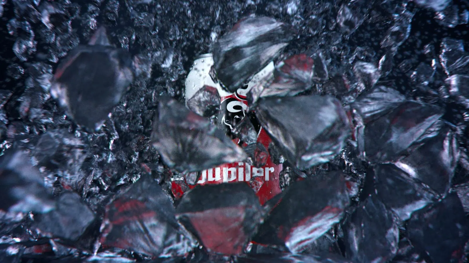 Ice explosion around the logo