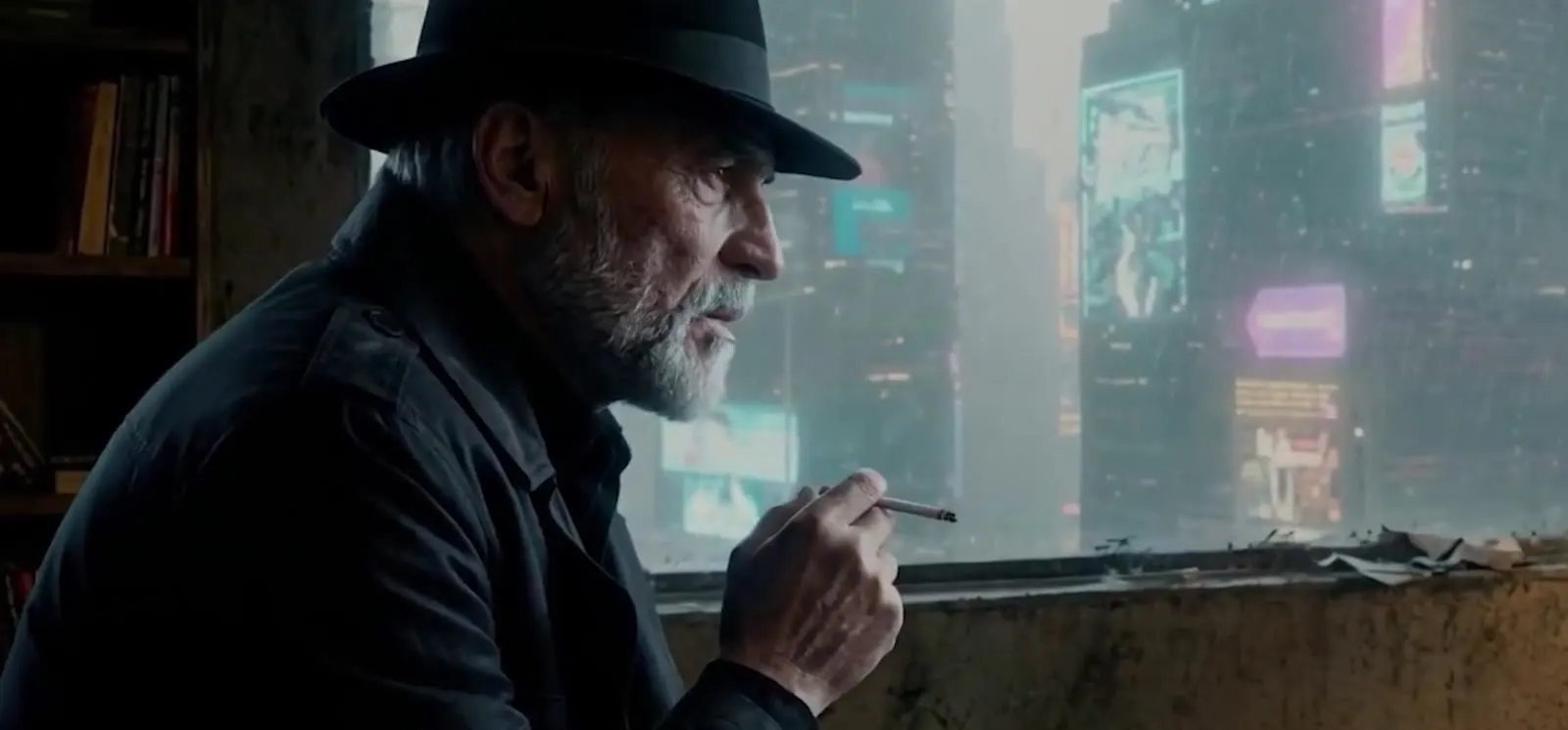 An older man in a hat, cigarette in hand